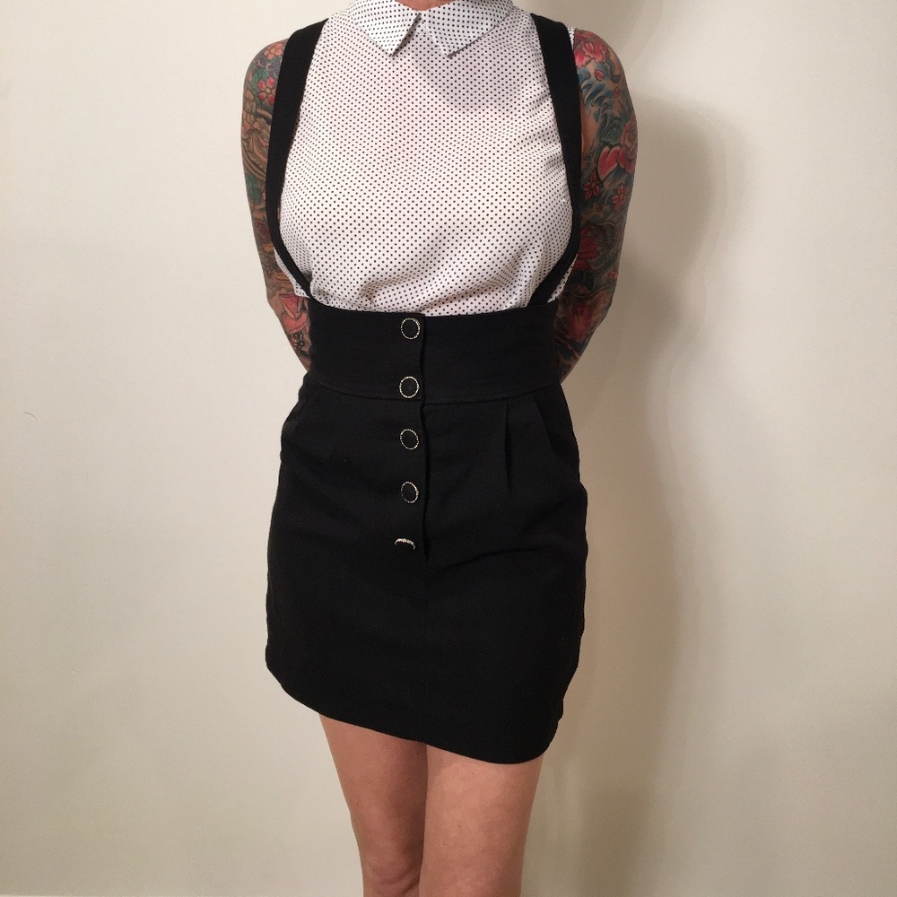 Black Cecil McBee Jumper Mini with Suspenders